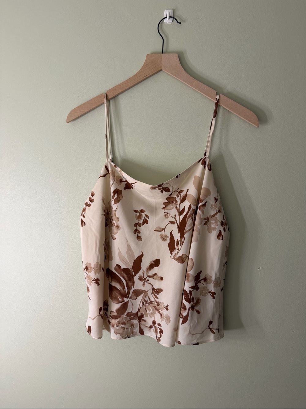 Abercrombie Tank - Cream with Brown Floral
